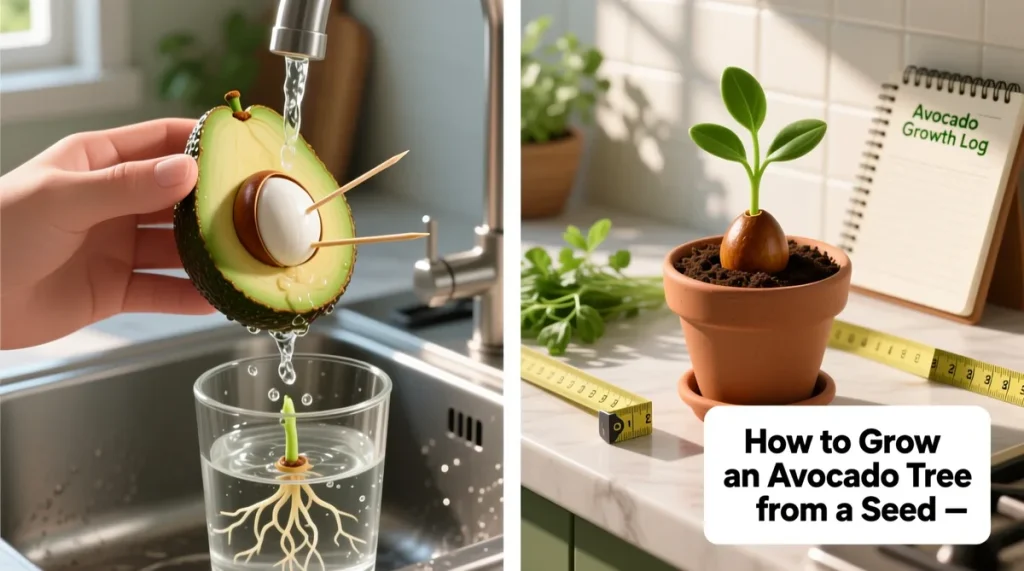 avocado seed sprouting stages