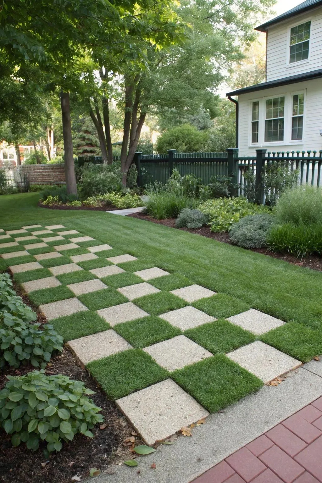 checkerboard cross-striping