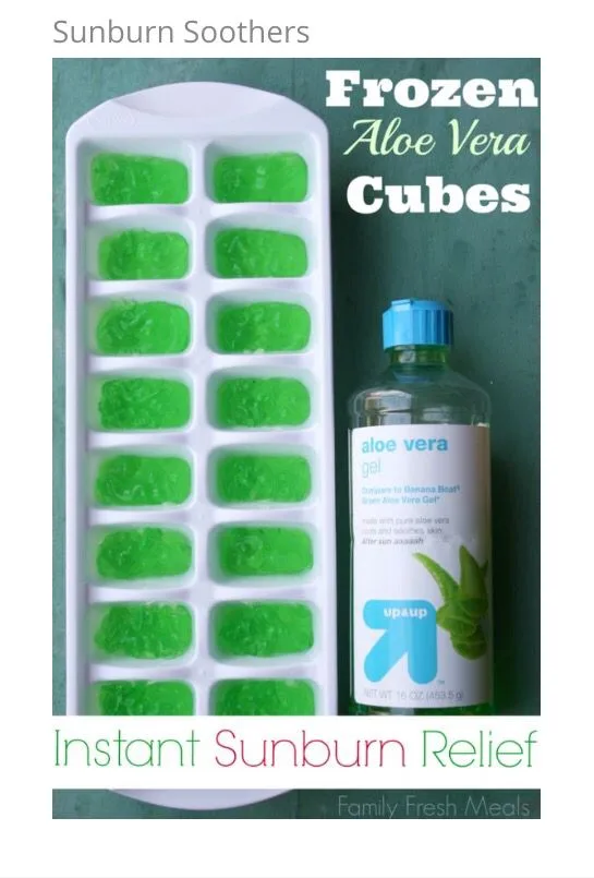 frozen aloe gel cubes