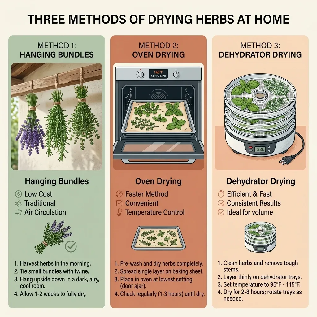 How Drying Works: Air, Dehydrator, and Oven — What Each Really Delivers