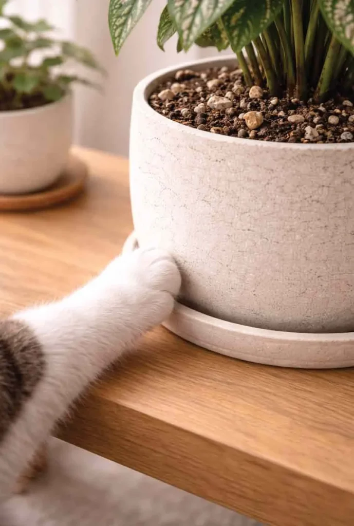 keep cats out of houseplants