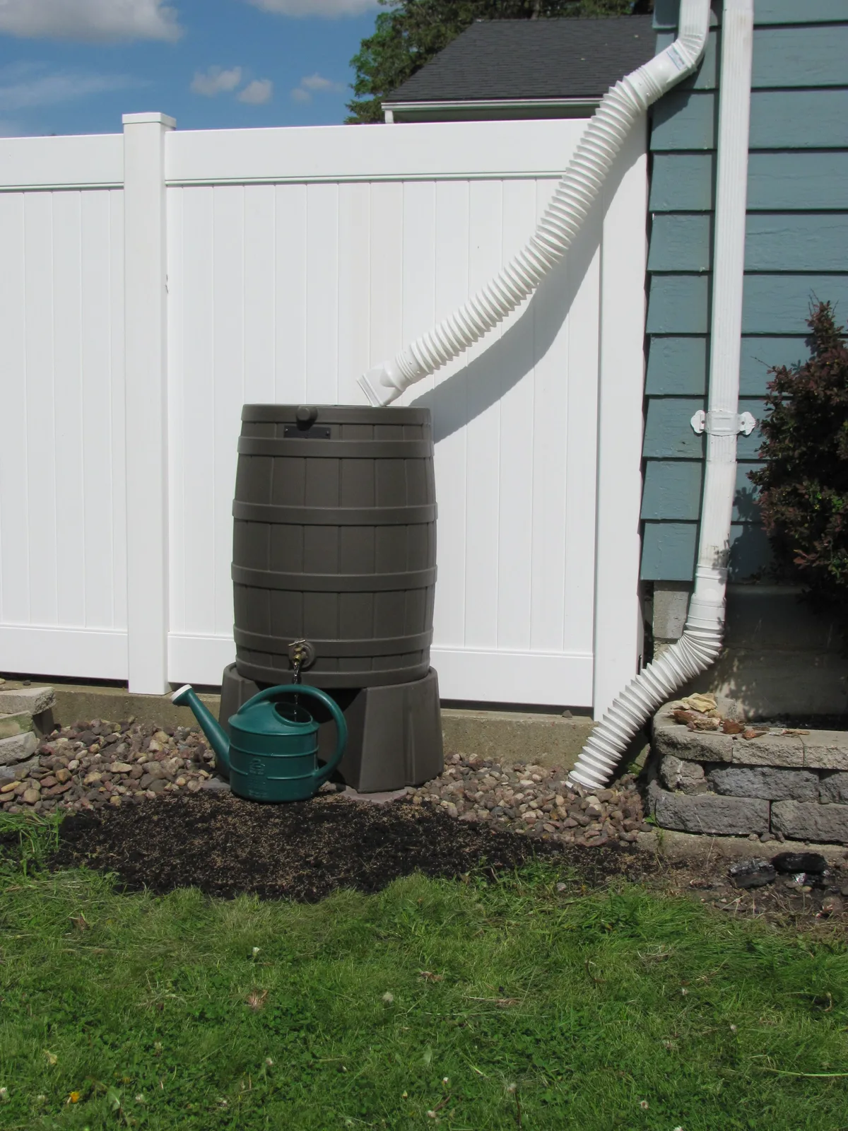 set up a rain barrel