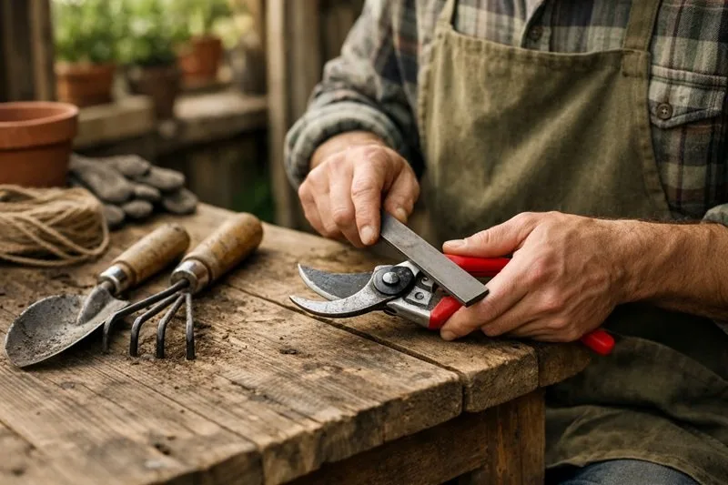 sharpen pruning shears