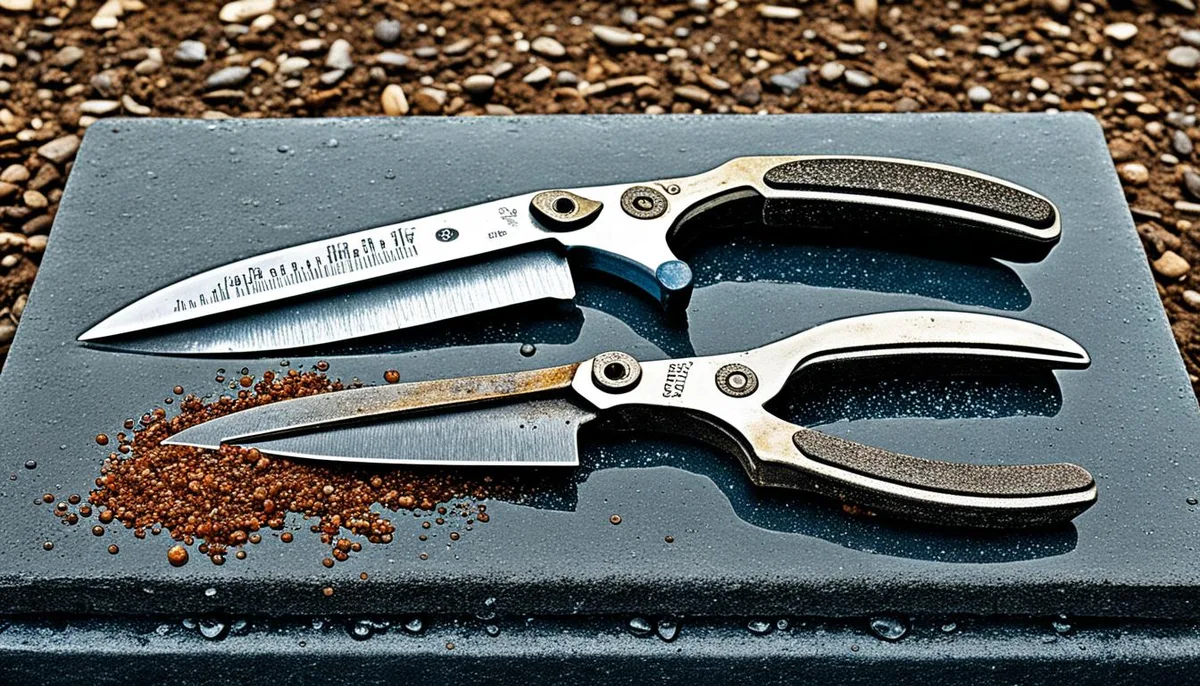 sharpening stone pruning shears