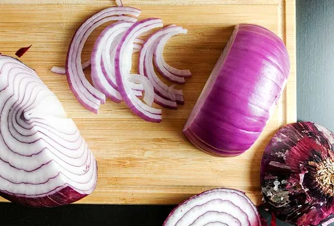 sliced white onions in brine